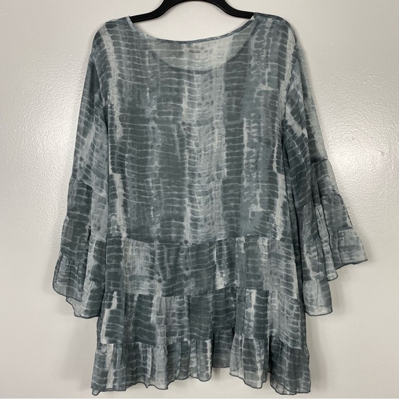 Logo Lori Goldstein printed chiffon peplum blouse - Picture 3 of 7